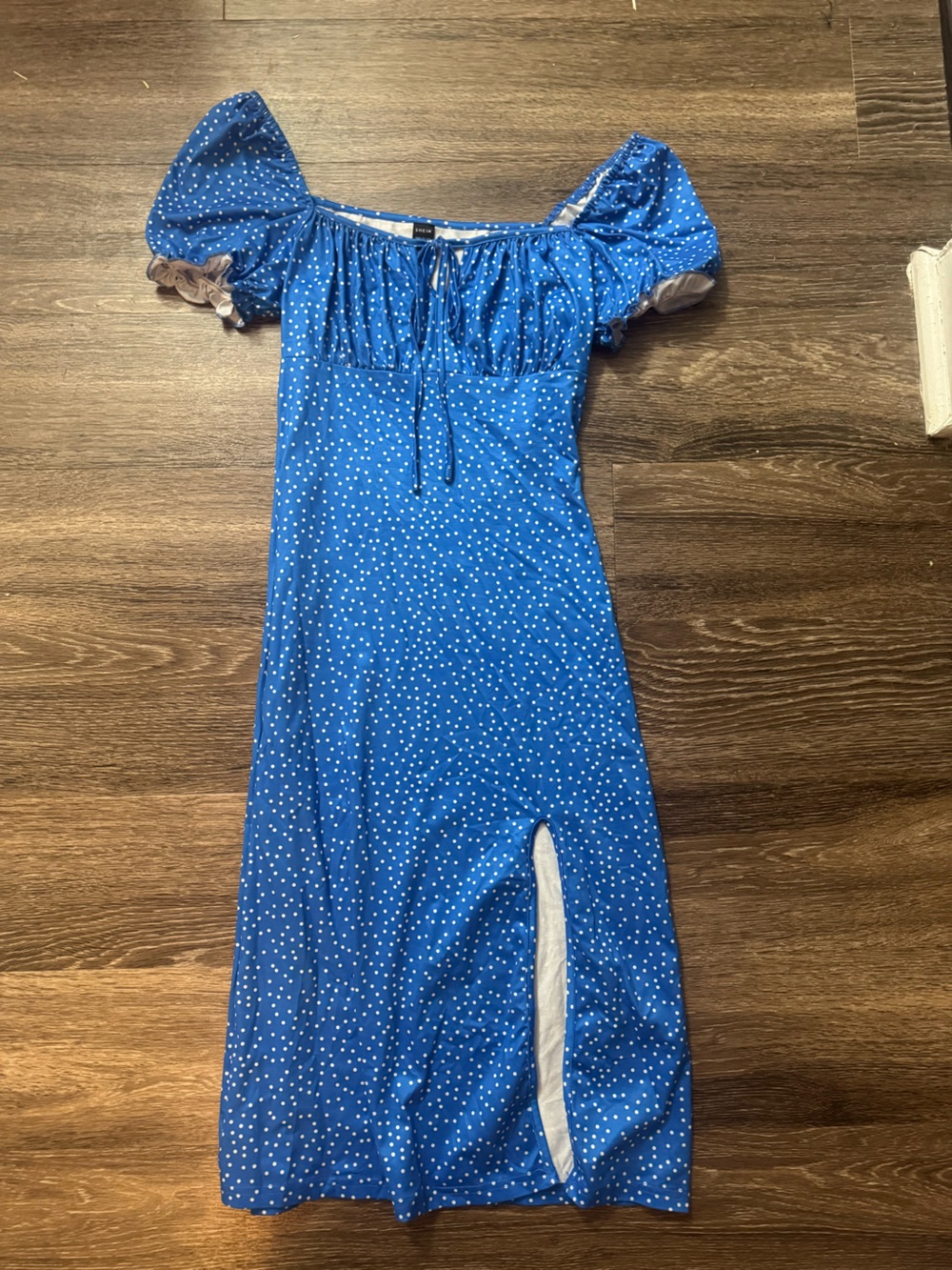 SHEIN Royal Blue Polka Dot Kids Dress
